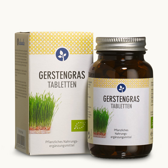 Bio Gerstengras Tabletten aus gemahlenem jungen Gerstengras.