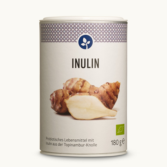 Bio Inulin, prebiotischer Ballaststoff in der wiederverschließbaren Membrandose.